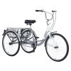 Adult Tricycle Trikes,3-Wheel Bikes,24 Inch Wheels Cruiser Bicycles with Large Shopping Basket for Women and Men