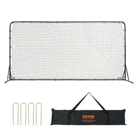 VEVOR Soccer Rebounder Net, 12x6FT Iron Soccer Training Equipment, Sports Football Training Gift with Portable Bag