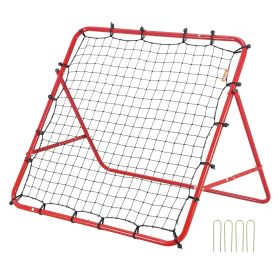 VEVOR Soccer Rebounder Rebound Net, Kick-Back 39"x39", Portable Football Training Gifts, Fully Adjustable Angles Goal Net