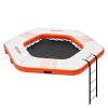 VEVOR Inflatable Floating Dock, √∏8.5FT Inflatable Dock Platform with √∏5FT Trampoline Mesh Pool