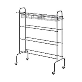 Sports Equipment Ball Rack Storage Organizer with Wheels