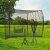 Soozier 17' x 5.5' Baseball Net with Strike Zone, Tee, Caddy, and Carry Bag for Pitching and Hitting