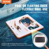 VEVOR Inflatable Floating Dock, 10x10FT Inflatable Dock Platform with 4*7FT Trampoline Mesh Pool