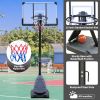 Height Adjustable Basketball Hoop, 7.5 to 10ft Adjustable Basketball Stand with 44 Inch Backboard