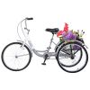 Adult Tricycle Trikes,3-Wheel Bikes,24 Inch Wheels Cruiser Bicycles with Large Shopping Basket for Women and Men