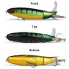 5pcs 1set 13g 10cm Top Water Pencil Fishing Lure Hard Bait With Floating Rotating Tail For Bass Trout Freshwater Saltwater