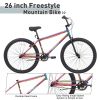 Freestyle Kids Bike Double Disc Brakes 26 Inch Single Speed Children's Bicycle for Boys Girls Age 12+ Years