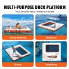 VEVOR Inflatable Floating Dock, 10x10FT Inflatable Dock Platform with 4*7FT Trampoline Mesh Pool