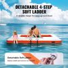 VEVOR Inflatable Floating Dock, 10x10FT Inflatable Dock Platform with 4*7FT Trampoline Mesh Pool