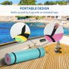 Soozier 12' x 5' Lily Pad Floating Mat with Cup Holder Table, 3-Layer Portable Roll-Up Water Mat Float Dock for 2-3 People, on Lake, River, Beach