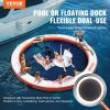 VEVOR Inflatable Floating Dock, √∏8FT Inflatable Dock Platform with √∏5FT Trampoline Mesh Pool