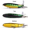 Nuguri Topwater Fishing Lures Set Whopper Plopper Bass Lures with Floating Rotating Tail Fish Bait Lures Hard Bait Hook/Fish Tackle Bait for Freshwate