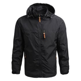 Men Windbreaker Military Field Jackets Outerwear Mens Winter Autumn Waterproof Flight Pilot Coat Hoodie Men Hunting Army Clothes (Color: Negro, size: L)