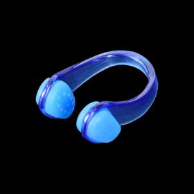 Waterproof Silicone Pool Accessories Swim Earplug Swimming Nose Clip Earplug Suit (Color: Blue)