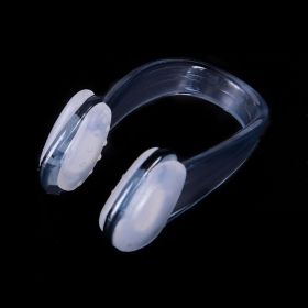 Waterproof Silicone Pool Accessories Swim Earplug Swimming Nose Clip Earplug Suit (Color: Black)