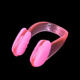 Waterproof Silicone Pool Accessories Swim Earplug Swimming Nose Clip Earplug Suit (Color: Pink)