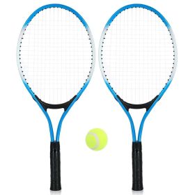 1pair Tennis Rackets With 1pc Tennis Ball & 1pc Bag; For Outdoor Sports; Tennis Playing; Friends And Family Entertainment (Color: Blue)