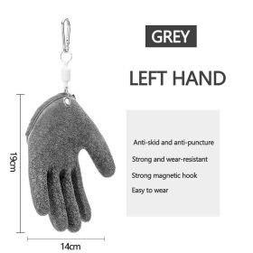 Fishing Gloves Anti-Slip Protect Hand from Puncture Scrapes Fisherman Professional Catch Fish Latex Hunting Gloves Left/Right (Ships From: CN, Color: Left Grey4)