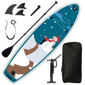 US Warehouse free shipping Inflatable Paddle Board, Stand Up Paddle Boards for Adults, Sup Board for Fishing, Wide Stance for All Levels (Color: Q-SNOWMAN)