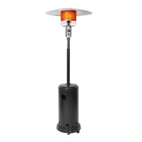 36,000 BTU Outdoor Propane Patio Heater with Stainless Steel Burner and Wheels for Home and Commercial, Black/Silver (SKU: KM3503, Color: Black)