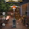 36,000 BTU Outdoor Propane Patio Heater with Stainless Steel Burner and Wheels for Home and Commercial, Black/Silver