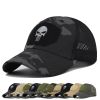 1pc Breathable Tactical Baseball Cap; Multi-color Mesh Sun Hat With Skull Pattern; For Outdoor Hunting And Hiking