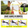 VEVOR Outdoor Portable Volleyball Net System, Adjustable Height Steel Poles, Professional Volleyball Set with PVC Volleyball, Pump, Carrying Bag